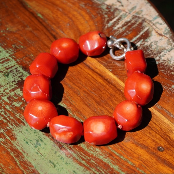 Red Coral / Turquoise Bracelet and Earring Set - Picture 7 of 16